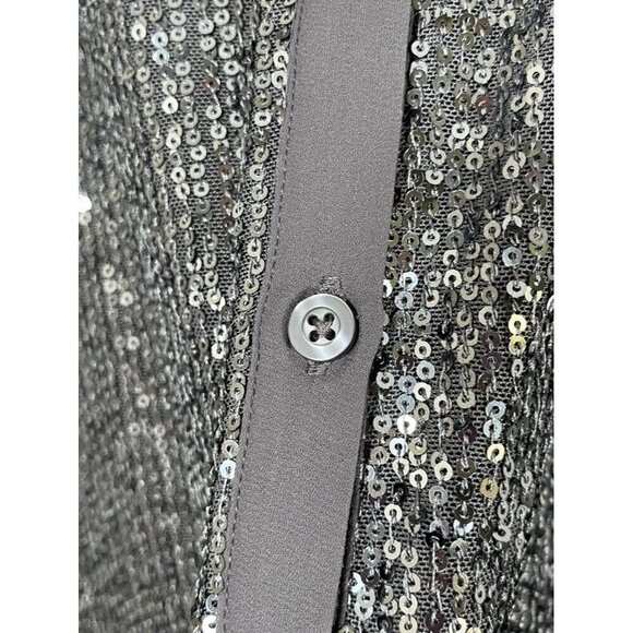 Torrid Sequin Top 3X Gray Glam Neutral Retro Festive Holiday Vegas Cocktail 80s - Picture 8 of 16